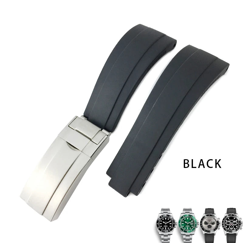 Bracelet de montre en caoutchouc et Silicone, 19mm 20mm 21mm 22mmmm, adapté pour Rolex Submariner GMT OYSTERFLEX Daytona DEEPSEA Seiko, étanche