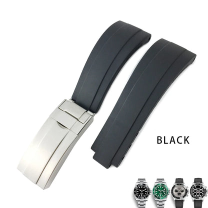 Bracelet de montre en caoutchouc et Silicone, 19mm 20mm 21mm 22mmmm, adapté pour Rolex Submariner GMT OYSTERFLEX Daytona DEEPSEA Seiko, étanche