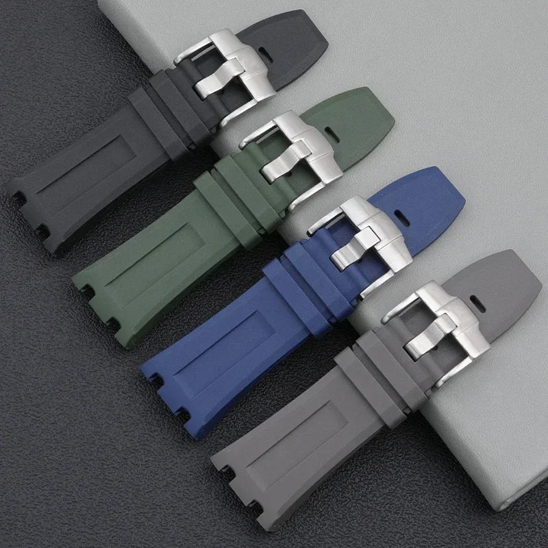 Bracelet de montre en caoutchouc FKM souple au fluor naturel, 28mm, pour bracelet AP, pour ceinture Audemars et Piguet 15710/15703, sans dégagement rapide