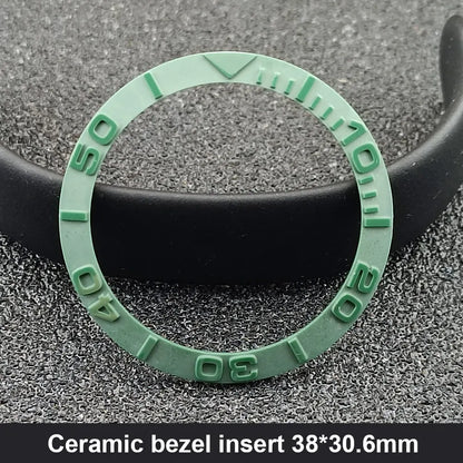 38mm x 30.6mm Sloped Ceramic Bezel GMT and Diving Watch Insert for 40mm Men's Watch Replacement Watch Bezel Inserts
