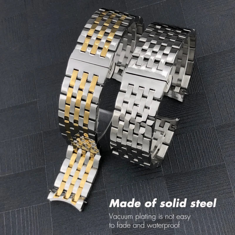 Cinturino per orologio da uomo in acciaio inossidabile, estremità curva solida, bracciale in metallo per Tissot T063, T063610, T063617, 20 mm