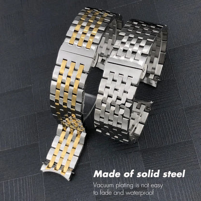 Cinturino per orologio da uomo in acciaio inossidabile, estremità curva solida, bracciale in metallo per Tissot T063, T063610, T063617, 20 mm
