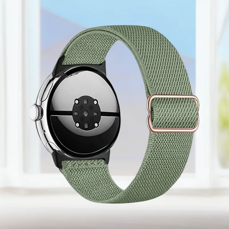 Soft Nylon Strap for Google Pixel Watch 4 3 45/41mm, Replacement Strap for Pixel Watch 2/1 41mm, Elastic Nylon Buckle Strap