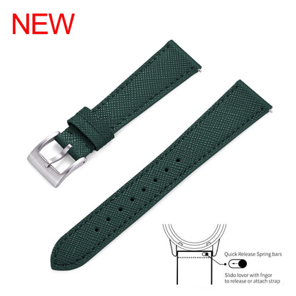 Bracelet de montre Durable en cuir cousu Vintage classique à dégagement rapide 18mm 19mm 20mm 21mm 22mm 23mm 24mm bracelet de montre en cuir Saffiano