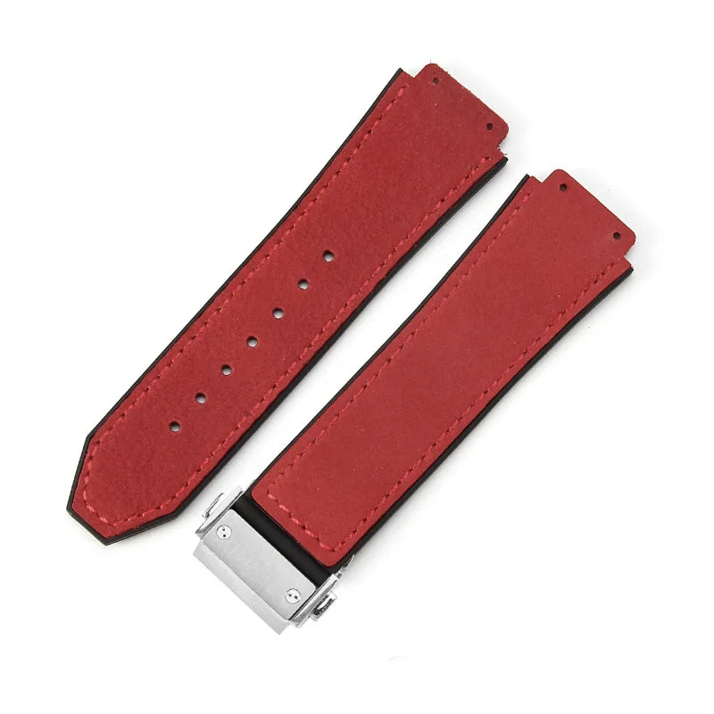 For Hublot BIGBANG Classic Fusion Leather Silicone Rubber Suede Watch Strap Dedicated Interface Lug System Band 26*19mm Bracelet