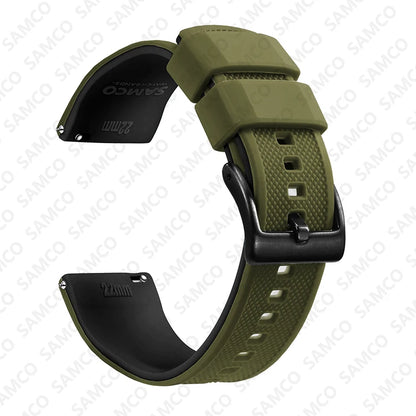 Bracelet de montre en Silicone de qualité supérieure, 18mm 20mm 22mm, à dégagement rapide, en caoutchouc, de remplacement