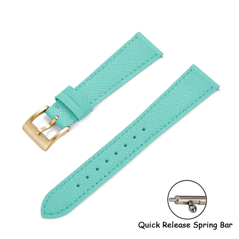 Cinturini per orologi in pelle di vitello di qualità cinturini per orologi in pelle Saffiano 18/19/20/21/22/23/24mm cinturini accessori per orologi