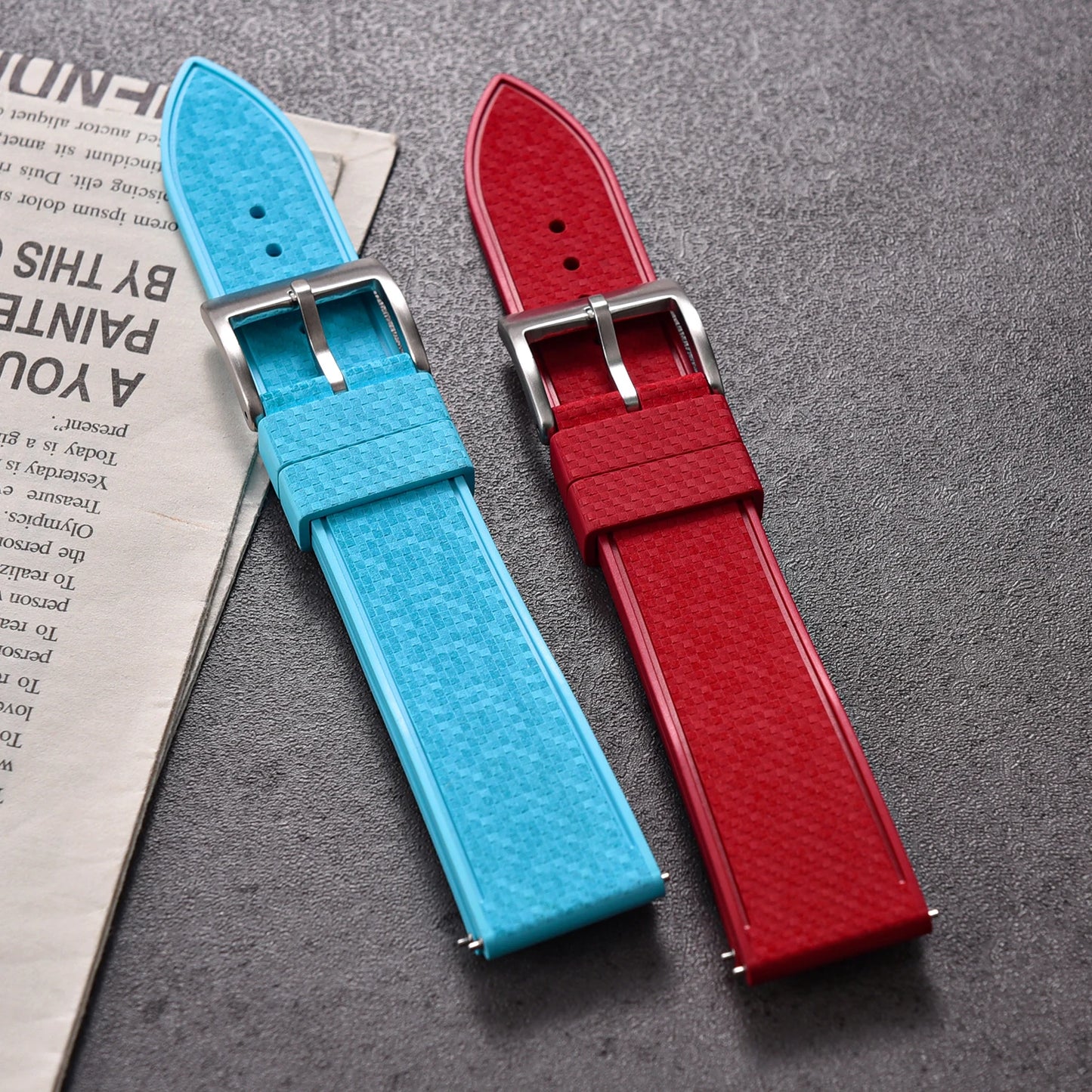 Cinturino per orologio in gomma a mosaico FKM di alta qualità, cinturini per orologio a sgancio rapido da 20 mm/22 mm, cinturino per immersioni morbido e impermeabile