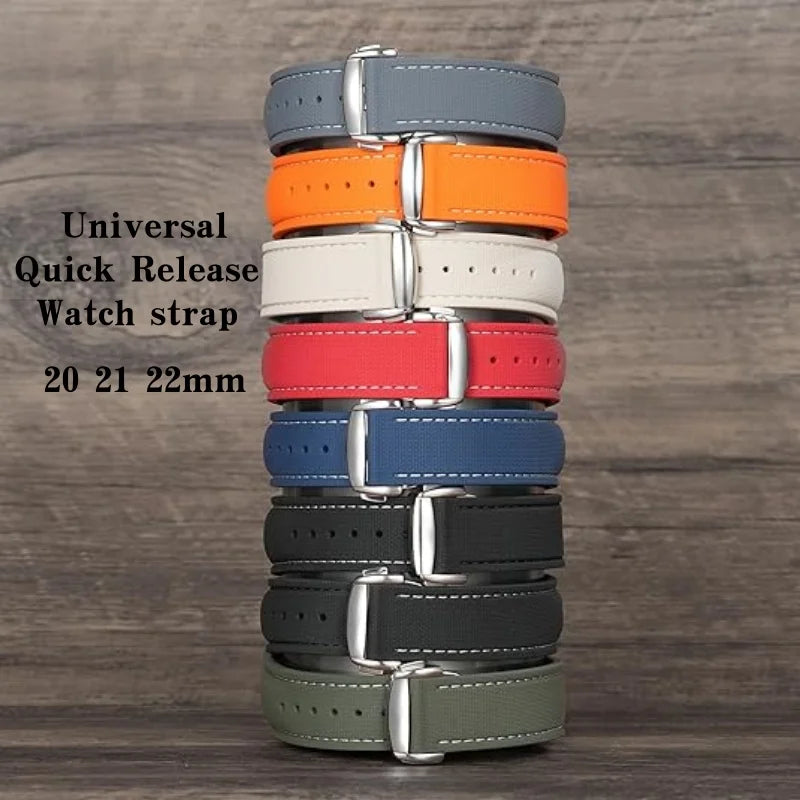 Ремешок для часов 20 мм из каучука FKM с быстросъемным механизмом для Omega Swatch, универсальный 20, 21, 22 мм, гибкий, дышащий, износостойкий, сменный ремешок