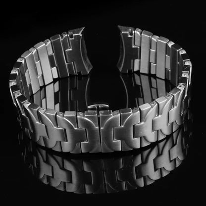 Pour Panerai Luminor série argent noir 24 22mm Pam 441111   Bracelet de montre en acier inoxydable solide antirouille pour hommes d'affaires en plein air