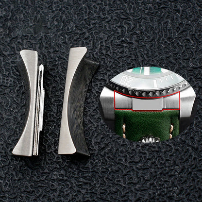Attacco finale curvo per cinturino di orologio Rolex, cinturino di orologio Submariner, cinturino in gomma o pelle, connessione senza soluzione di continuità, 2 pezzi, 20 mm, 21 mm