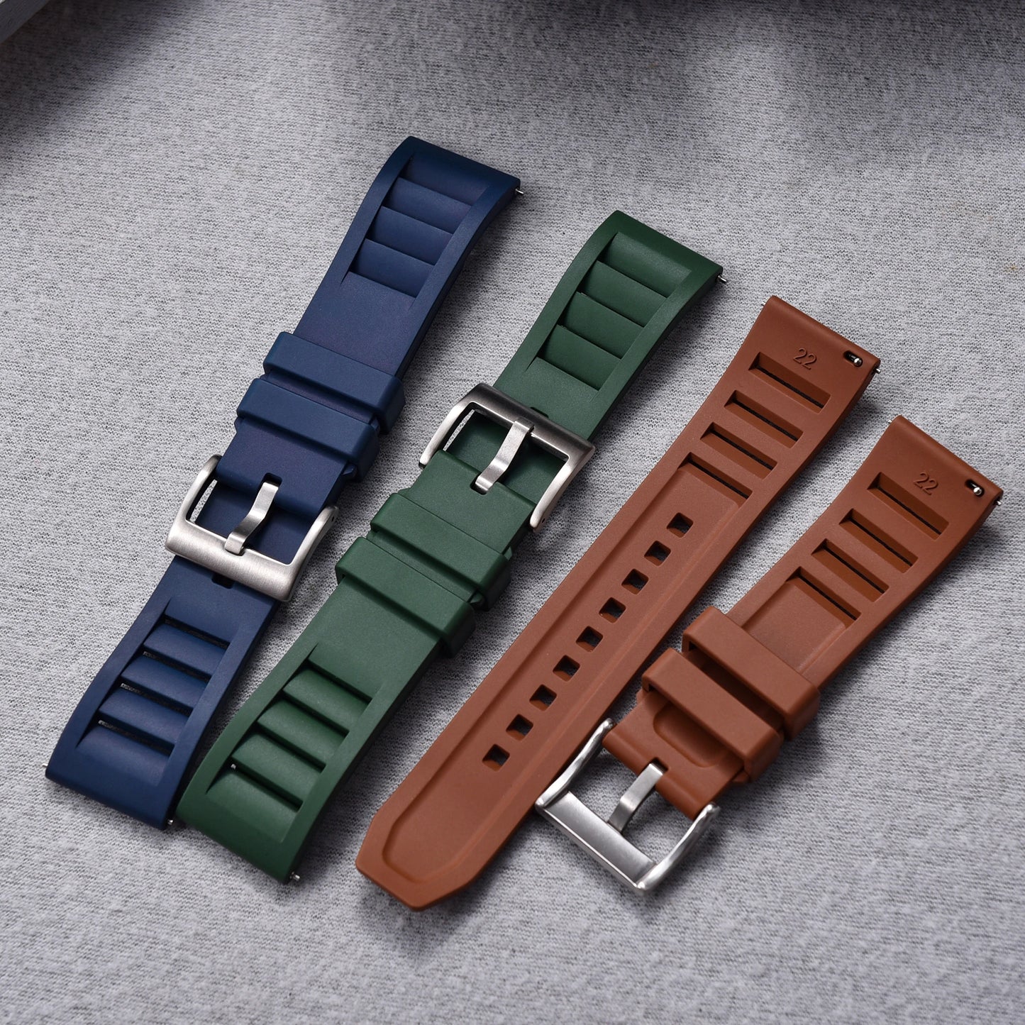 Premium Fluoro Rubber Watch Strap, FKM Watchband, Quick Release Watch Strap, Wrist Belt for Diving Watch Accessories, 20mm, 22mm, New