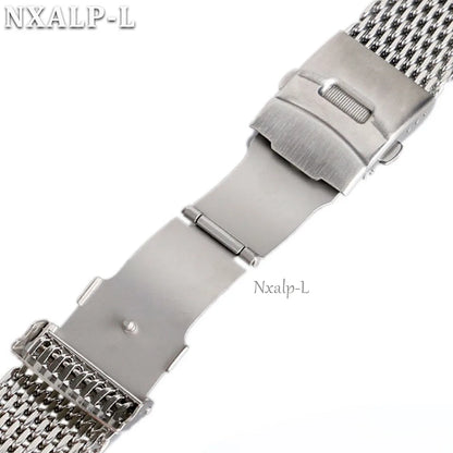 Luxury Milanese Mesh Watch Band Strap 18mm 20mm 22mm 24mm Stainless Steel for Seiko for Omega, 4.5mm Thickness