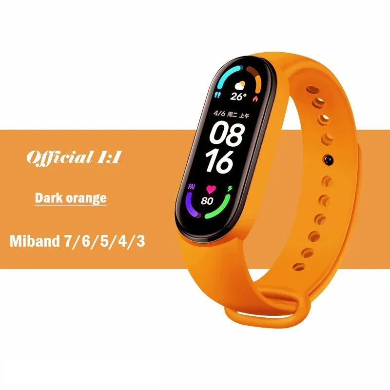 Official silicone strap for Xiaomi Mi Band 4 5 6 7, sports watch, Miband4 Miband7 Correa Mi band 3 4 5 6 7 bands