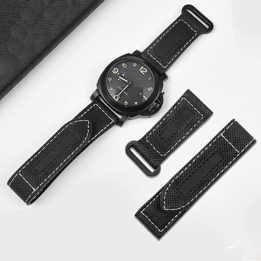 Bracelet de montre en toile de nylon pour Panerai, fibre de carbone collante, bracelet de grande taille, accessoires de bracelet, 24mm, 26mm, PAM01118, 01661/441