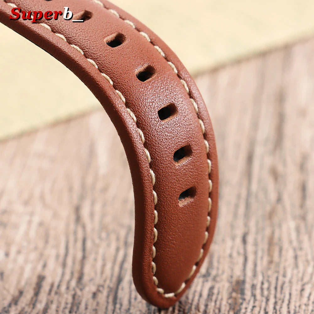 Bracelets de montre en cuir véritable 20mm 22mm 24mm 26mm, noir, bleu, marron, vintage, pour femmes et hommes