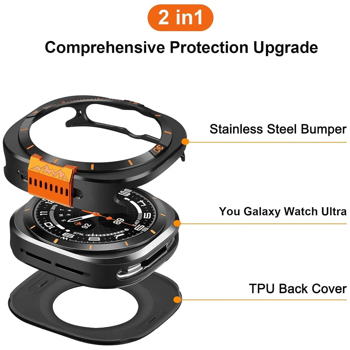 Étui de protection en alliage métallique pour Samsung Galaxy Watch Ultra 2025 47mm, coque de protection rigide pour Galaxy Watch 7 Ultra 47mm, accessoires