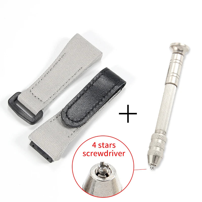 Pour Richard Mille toile de Nylon 25mm 4 étoiles tournevis Anti-allergie bracelets de montre RM50 53 série remplacer bracelet de montre pratique