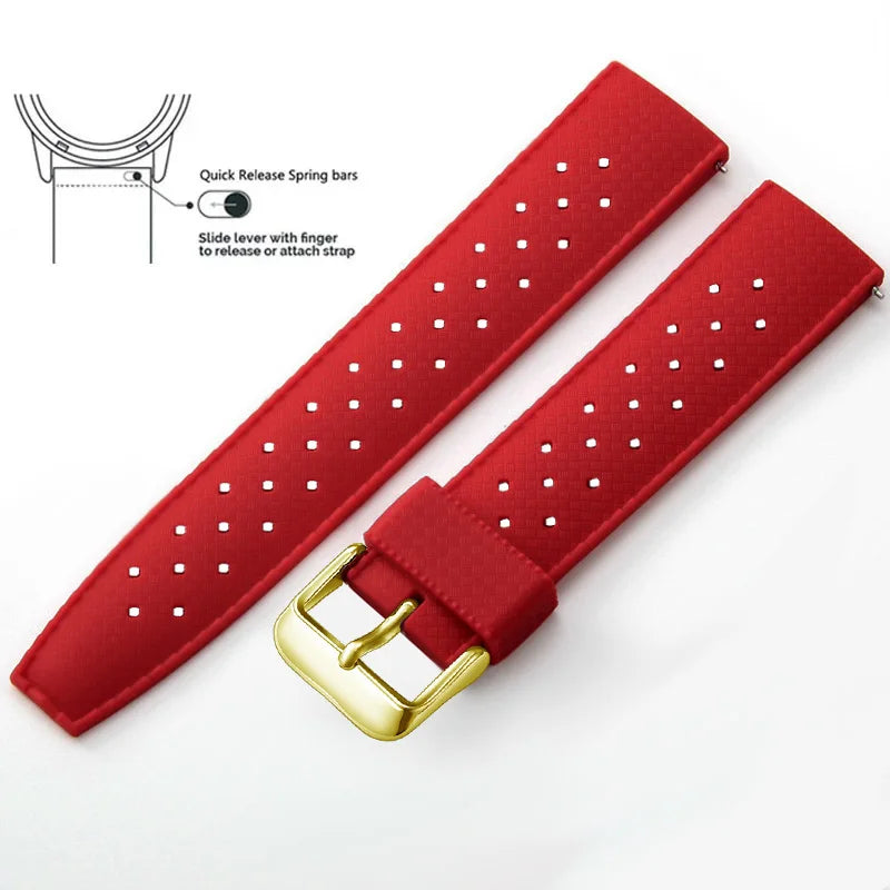 Bracelet de montre en Silicone Tropical bracelet de montre à dégagement rapide 18mm 20mm 22mm bracelet de montre intelligente Tropic en caoutchouc pour Oris Seiko Citizen