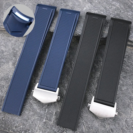 22mm 20mm nouveaux bracelets de montre étanches en caoutchouc pour TAG HEUER Aquaracer 300 WAY201B CALIBRE 5 Bracelet en Silicone bleu noir hommes Bracelet