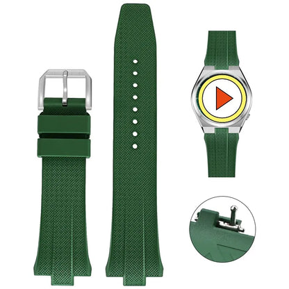 Advanced FKM Fluoro Rubber Watch Strap, 9mm, for Citizen TSUYOSA Collection NJ0150 NJ0151ME, Silicone Watch Bands for Men and Women
