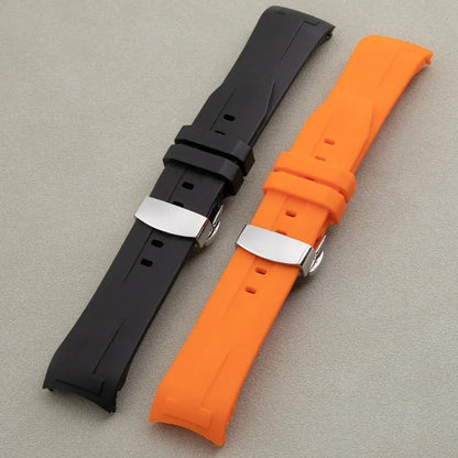 Cinturino per orologio in gomma morbida da 22 mm, per Tissot Sea Star T120, cinturino in silicone curvo, impermeabile, per immersione, fibbia a farfalla T120417A