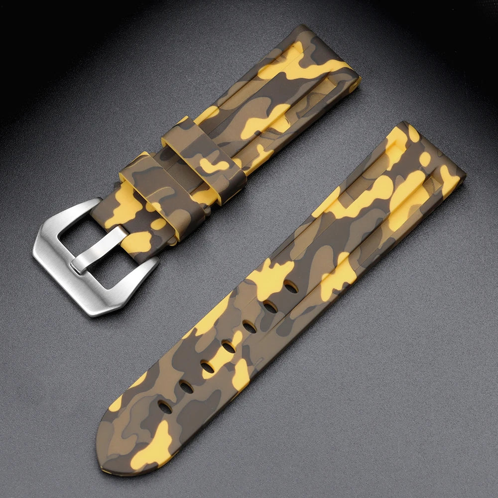 20/22/24/26mm Soft Comfortable Silicone Sport Watch Straps for Panerai – Blue, Black, Brown Accessories