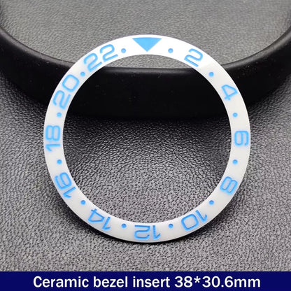 38mm x 30.6mm Sloped Ceramic Bezel GMT and Diving Watch Insert for 40mm Men's Watch Replacement Watch Bezel Inserts