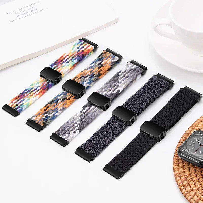 Bracelet magnétique en Nylon, 20mm 22mm, pour Garmin Forerunner 970 570 165 55 965 265/Venu 3, Bracelet de sport Garmin Active 6 5 Correa
