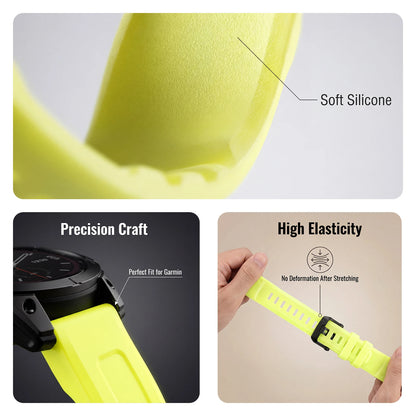 Cinturino per orologio luminoso, 3 pezzi, 22/26 mm, per Garmin Fenix 6/6X/7X/Fenix 8 (51/47 mm), Fenix 5X/5X Plus/6X Pro, cinturino sportivo unisex