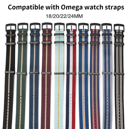 Bracelet de montre universel tissé NATO, en Nylon, 18/20/22/24mm, pour OMEGA 007 Seamaster, une pièce, Durable, pour hommes et femmes
