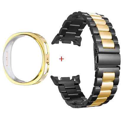 Stainless Steel Watch Band + Case for Samsung Galaxy Watch 8 40mm 44mm, Full Cover Metal Strap