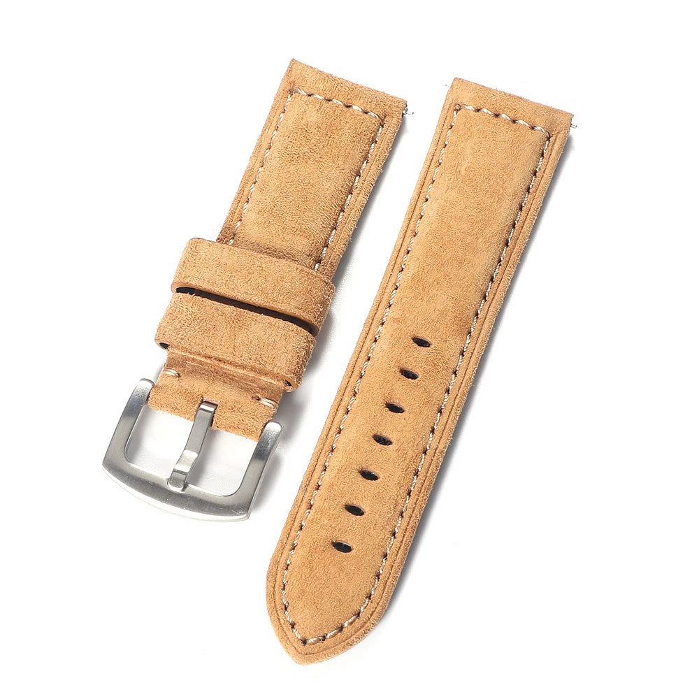 Cinturino per orologio in vera pelle scamosciata 22mm 24mm cinturino in pelle stile vintage cinturino morbido a sgancio rapido per Panerai da uomo