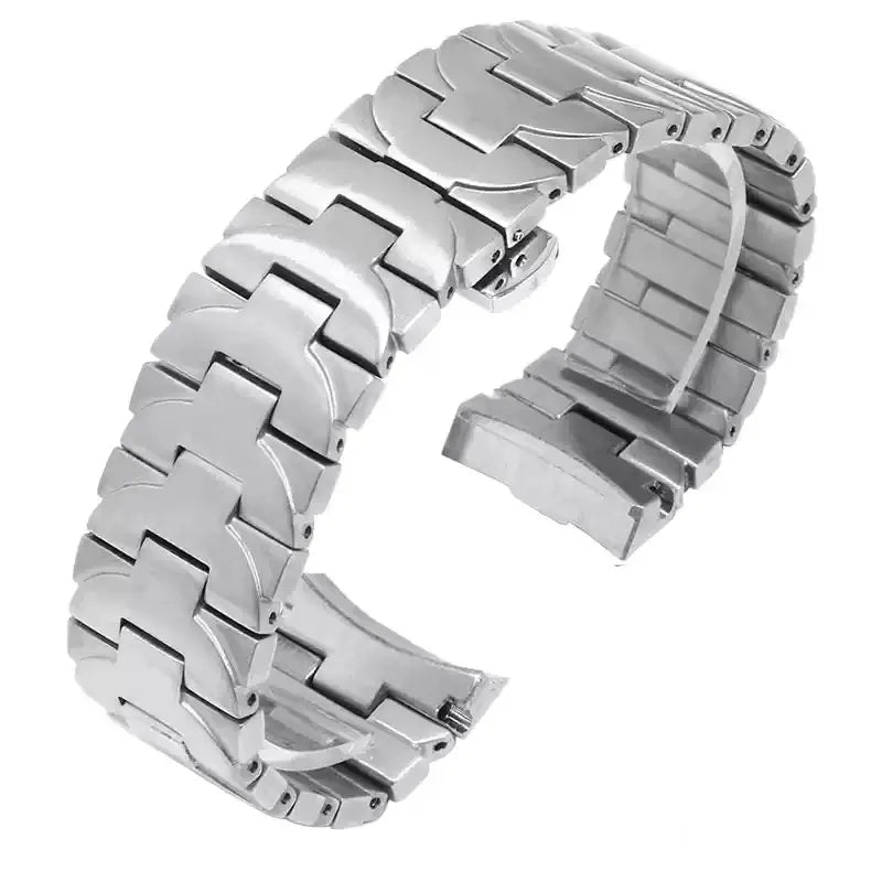 Pour Panerai Luminor série argent noir 24 22mm Pam 441111   Bracelet de montre en acier inoxydable solide antirouille pour hommes d'affaires en plein air