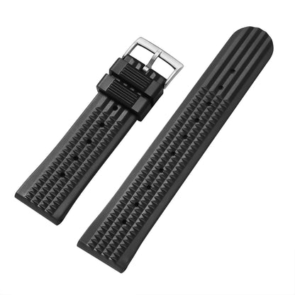 Universal men's soft rubber waffle-pattern watch strap, waterproof diver's watch band for 20mm