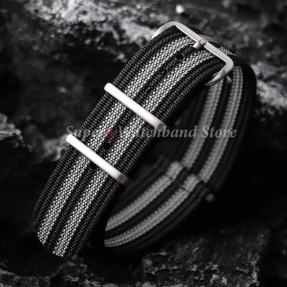 18mm 19mm 20mm 22mm New Ribbed Nylon Watch Strap Green Black Military Watchband for Seiko Army Sport Replacement Belt Strap