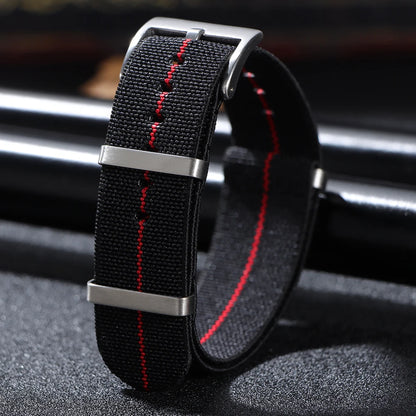 Washable Elastic Nylon Watch Strap for IWC Tissot 60s French Troops Parachute Bag, 18mm 20mm 22mm, Outdoor Sports Bracelet