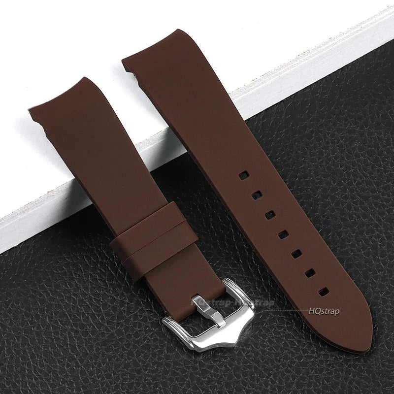 Bracelet en caoutchouc à extrémité incurvée, 20mm 22mm, en Silicone, pour Seiko, Bracelet de Sport étanche pour Rolex, haute qualité