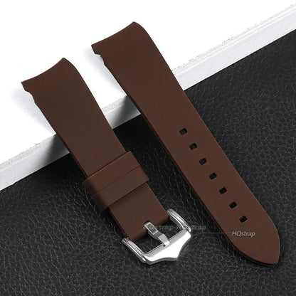 Bracelet en caoutchouc à extrémité incurvée, 20mm 22mm, en Silicone, pour Seiko, Bracelet de Sport étanche pour Rolex, haute qualité