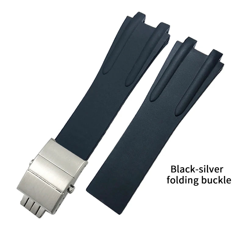 Bracelet de montre en caoutchouc de Silicone 26mm x 20mm, adapté à Ulysse Nardin, noir, bleu, marron, étanche, boucle pliante en acier, outils de poignet