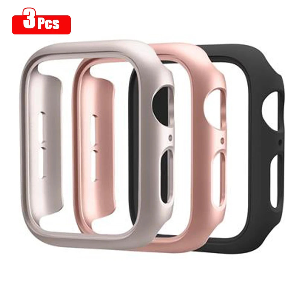 3 pièces coque rigide pour Apple Watch 45mm 41mm 38mm 42mm 40mm 44mm cadre de protection pare-chocs mat pour iWatch SE 9 8 7 6 5 4 3 2