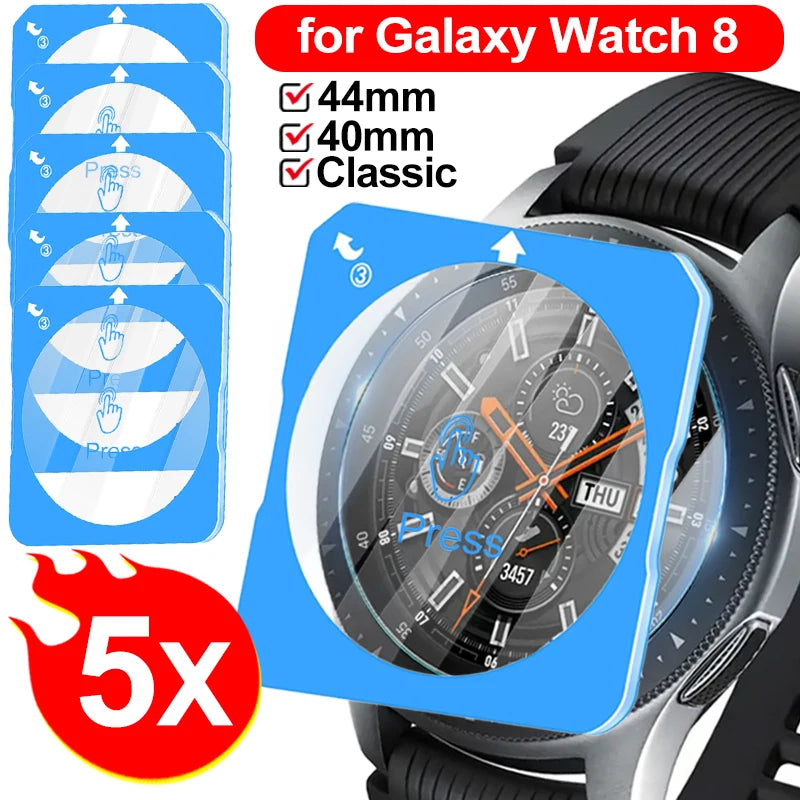 Tempered Glass Screen Protector for Samsung Galaxy Watch 8 40mm 44mm, Classic Protective Film, Auto-Alignment Installation Kit