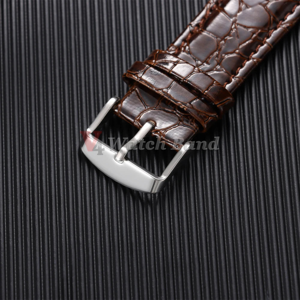 Cinturino per orologio con motivo coccodrillo, 12mm, 14mm, 16mm, 18mm, 19mm, 20mm, 22mm, cinturini morbidi, casual, per affari