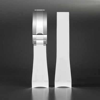 FKM – Bracelet de montre en caoutchouc, extrémités incurvées de 20mm, résistant à la sueur, pour Rolex Submariner Style et Omega x Swatch