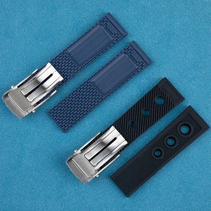 Bracelet de montre en caoutchouc tressé naturel et doux, pour Breitling Avenger Superocean Tudor, pour Longines Seiko, 22mm, 24mm
