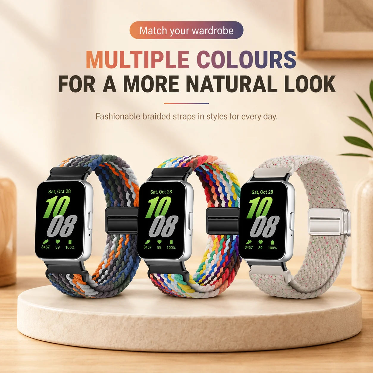 Cinturino intrecciato Solo Loop per Samsung Galaxy Fit 3, accessori, cinturino di ricambio sportivo regolabile in nylon per bracciale Galaxy Fit3