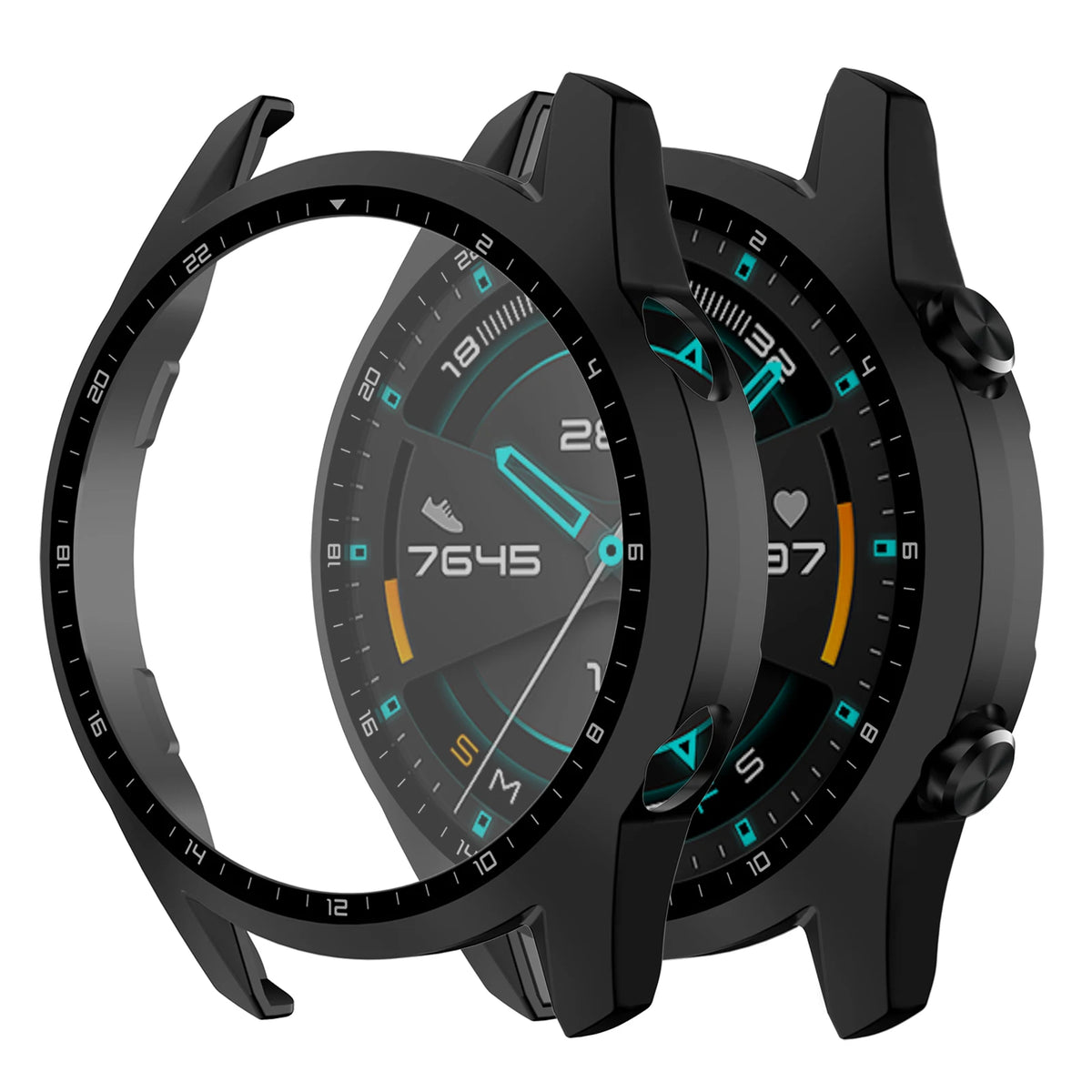 Boîtier en verre trempé pour Huawei Watch GT2 46mm, couverture complète, protecteur d'écran pare-chocs pour Huawei Watch GT 2 46mm
