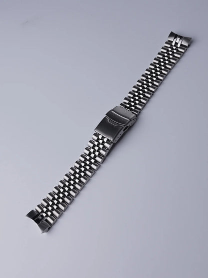 Rolamy-Cinturino per orologio in acciaio inossidabile massiccio SION L, estremità curva, design Jubilee, modelli SeATM Alpinist eventuali B115 117 121 SARB013 e 17, 20mm