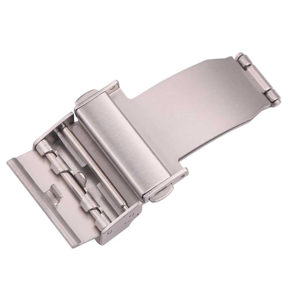 Bracelet de montre en acier inoxydable, boucle argentée 16 18 20 22mm, bracelet de montre en métal à Double pression, fermoir automatique, accessoires