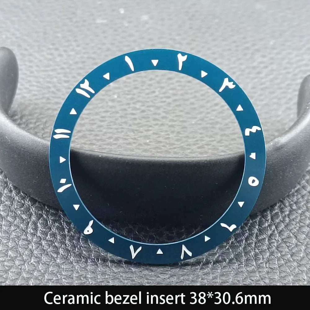 38mm x 30.6mm Sloped Ceramic Bezel GMT and Diving Watch Insert for 40mm Men's Watch Replacement Watch Bezel Inserts